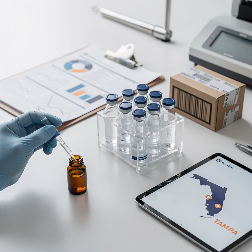 EllaAmino Labs professional laboratory environment showcasing research-grade peptide quality standards